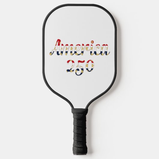 Amerika 250 Rood, Wit Blauw Nep Goud Pickleball Paddle (Voorkant)