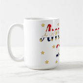 Amerika 250 Rood, Wit Blauw Nepgoud Koffiemok (Links)