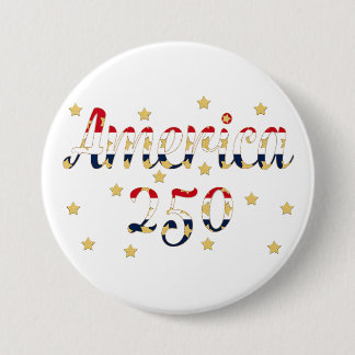 Amerika 250 Rood, Wit Blauw Nepgoud Ronde Button 7,6 Cm