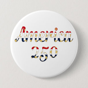 Amerika 250 Rood, Wit Blauw Nepgoud Ronde Button 7,6 Cm