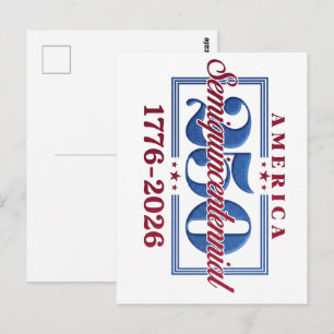 Amerika 250 Semi-quince-eeuwfeest 1776-2026 Patrio Briefkaart