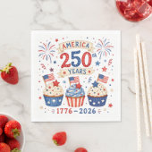 Amerika 250 servetten rood wit blauw feest decorat (Insitu)