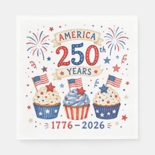 Amerika 250 servetten rood wit blauw feest decorat