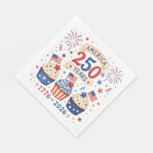 Amerika 250 servetten rood wit blauw feest decorat (Hoek)