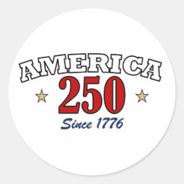 Amerika 250 Sinds 1776 Patriottische Vierde Juli Ronde Sticker