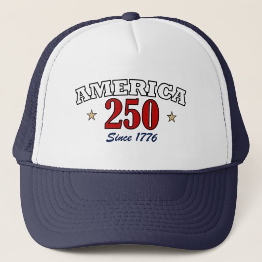 Amerika 250 Sinds 1776 Patriottische Vierde Juli Trucker Pet (Voorkant)