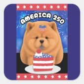 AMERIKA 250  - SMOOTH Chow Vierkante Sticker (Voorkant)