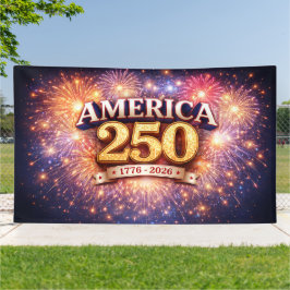 Amerika 250-spandoek met vuurwerk spandoek