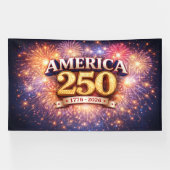 Amerika 250-spandoek met vuurwerk spandoek (Horizontaal)