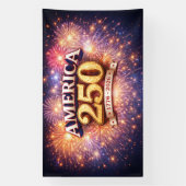 Amerika 250-spandoek met vuurwerk spandoek (Verticaal)