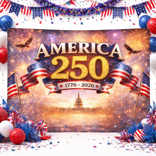 Amerika 250-spandoek met vuurwerk spandoek
