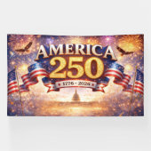 Amerika 250-spandoek met vuurwerk spandoek (Horizontaal)