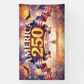 Amerika 250-spandoek met vuurwerk spandoek (Verticaal)