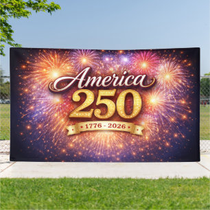 Amerika 250-spandoek met vuurwerk spandoek