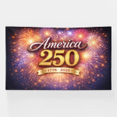 Amerika 250-spandoek met vuurwerk spandoek (Horizontaal)