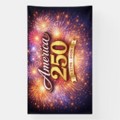 Amerika 250-spandoek met vuurwerk spandoek (Verticaal)