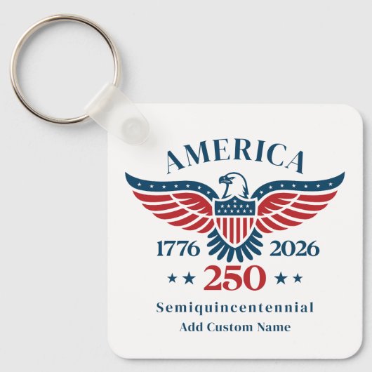 Amerika 250 Steenarend Aangepaste Naam Minimalisti Sleutelhanger (Voorkant)