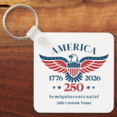Amerika 250 Steenarend Aangepaste Naam Minimalisti Sleutelhanger (Voorkant)
