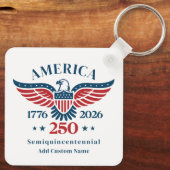 Amerika 250 Steenarend Aangepaste Naam Minimalisti Sleutelhanger (Achterkant)