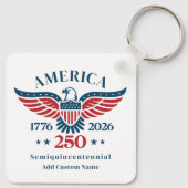 Amerika 250 Steenarend Aangepaste Naam Minimalisti Sleutelhanger (Achterkant)