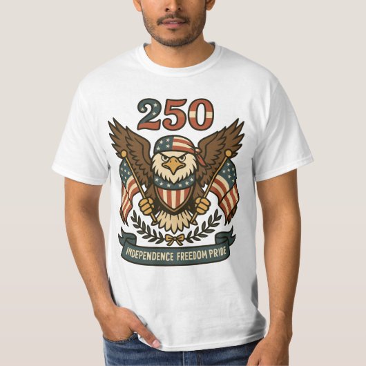 Amerika 250 Steenarend Patriottisch T-shirt (Voorkant)