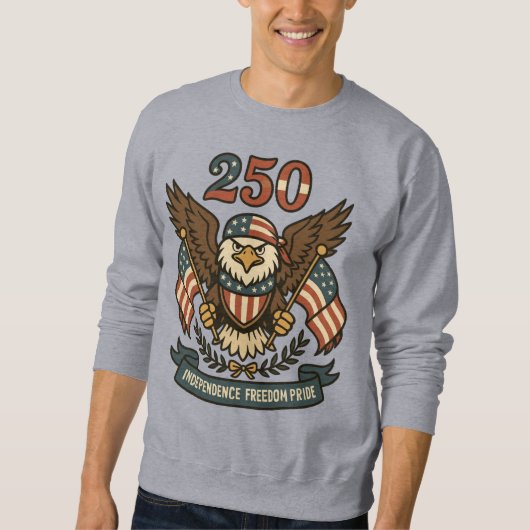 Amerika 250 Steenarend Patriottisch Trui (Voorkant)