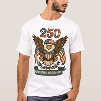 Amerika 250 Stekelige Amerikaanse Arend Patriottis T-shirt