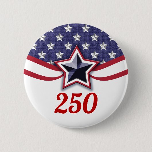 Amerika 250 sterren strepen ontwerp ronde button 5,7 cm (Voorkant)