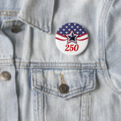 Amerika 250 sterren strepen ontwerp ronde button 5,7 cm (In situ)