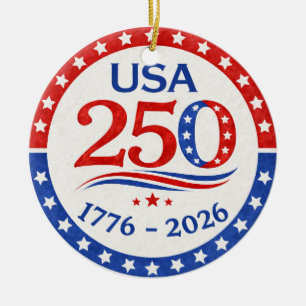 Amerika 250 Sticker 1776 2026 Patriotisch USA Keramisch Ornament