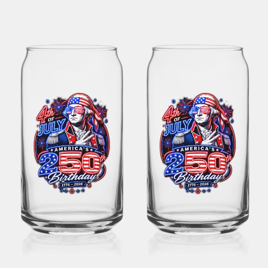 Amerika 250 Twee Blikvorm Glas (Voorkant)