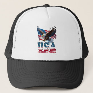 Amerika 250 USA Vlag Adelaar Vrijheid Feestviering Trucker Pet