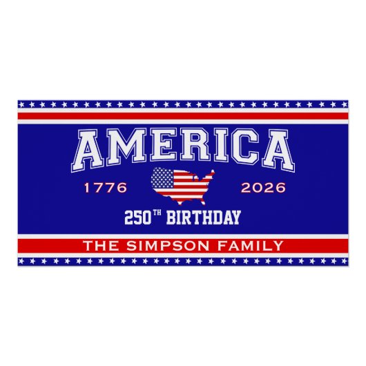 Amerika 250 Verjaardag 1776-2026 Perfect Poster (Voorkant)