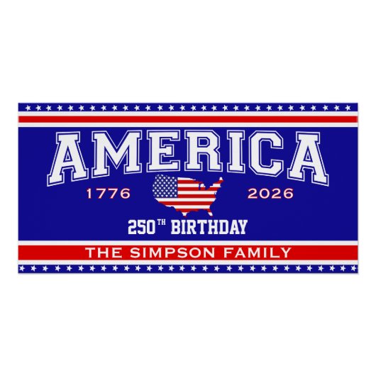Amerika 250 Verjaardag 1776-2026 Perfect Poster (Voorkant)