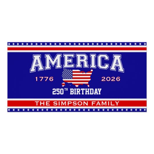 Amerika 250 Verjaardag 1776-2026 Perfect Poster (Voorkant)