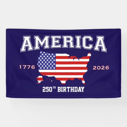 Amerika 250 Verjaardag 1776-2026 Spandoek (Horizontaal)
