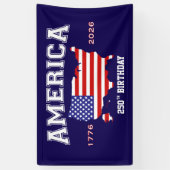 Amerika 250 Verjaardag 1776-2026 Spandoek (Verticaal)