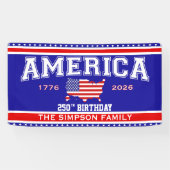 Amerika 250 Verjaardag 1776-2026 Spandoek (Horizontaal)