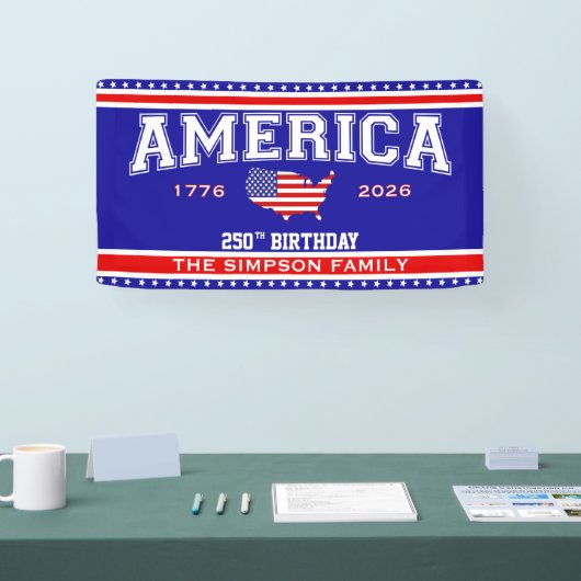 Amerika 250 Verjaardag 1776-2026 Spandoek (Beurs)
