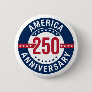 Amerika 250 Verjaardag Patriotisch Ronde Button 5,7 Cm