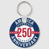 Amerika 250 Verjaardag Rood, Wit & Blauw Trots Sleutelhanger (Voorkant)