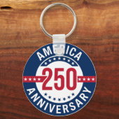 Amerika 250 Verjaardag Rood, Wit & Blauw Trots Sleutelhanger (Voorkant)