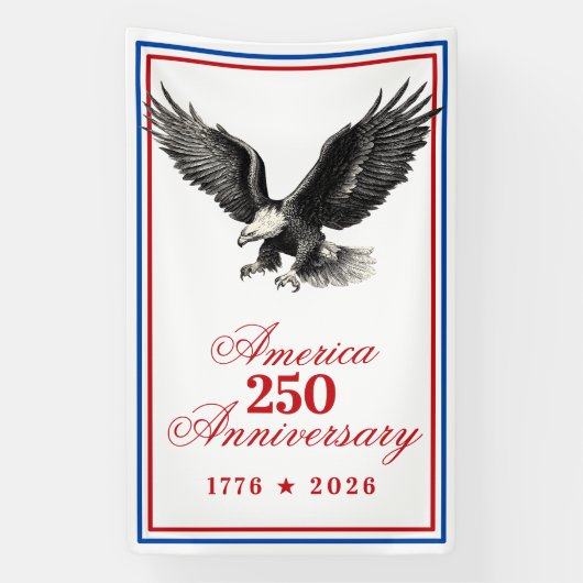 Amerika 250 Verjaardag Stekelstaartarend Spandoek (Verticaal)