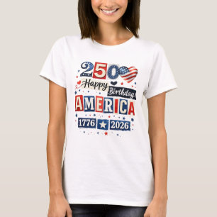 Amerika 250 Verjaardags T-shirt 4 juli 2026