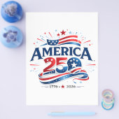 Amerika 250 Viering 1776–2026 Jubileum Flyer (Enkel)