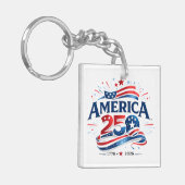 Amerika 250 Viering 1776–2026 Jubileum Sleutelhanger (Voorkant Links)