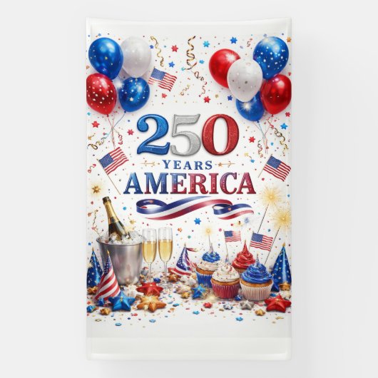 Amerika 250 Viering Scene Spandoek (Verticaal)