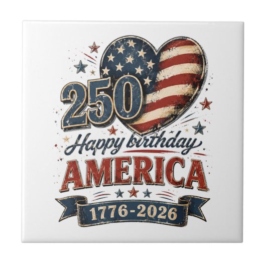 Amerika 250 Viering Tegeltje (Voorkant)