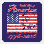 Amerika 250 vierkante sticker (Voorkant)