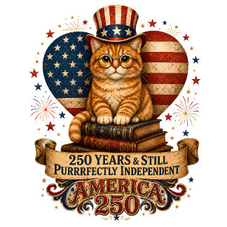 Amerika 250 Vintage Patriottische Kat T-shirt